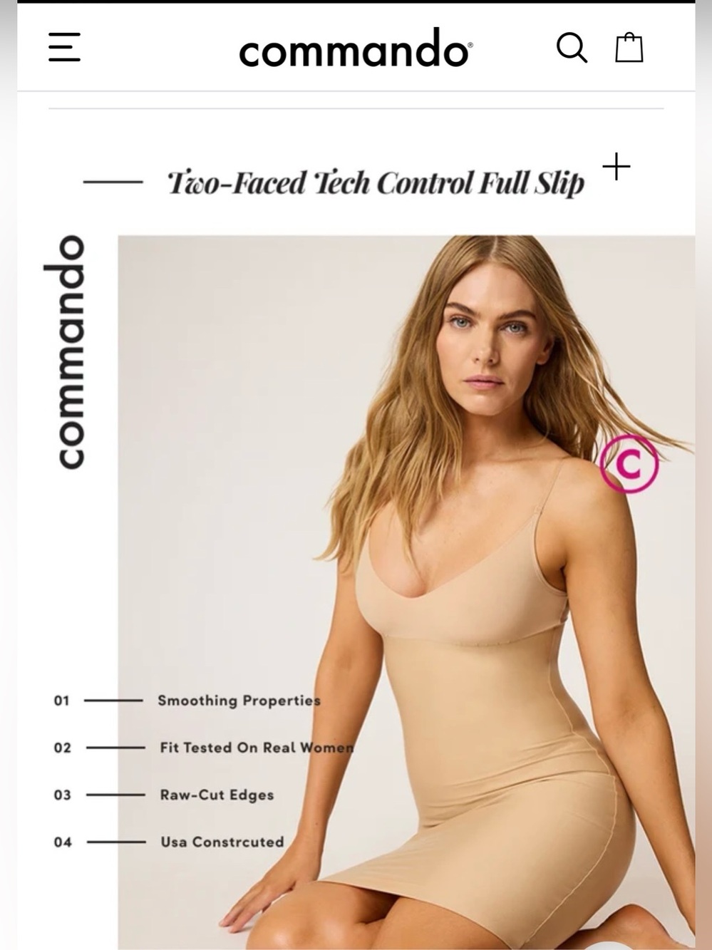 Commando Two-Faced Tech Control Full Slip - Picture 5 of 13
